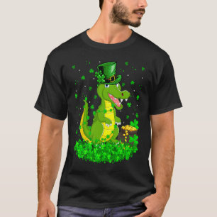 Irish Shamrock Leprechaun Crocodile St Patrick's D T-Shirt