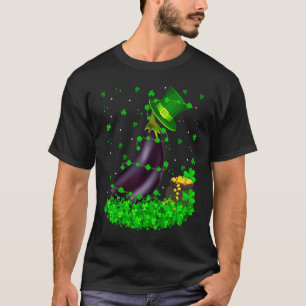 Irish Shamrock Leprechaun Eggplant St Patrick's Da T-Shirt