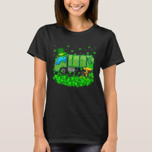 Irish Shamrock Leprechaun Garbage Truck St Patrick T-Shirt
