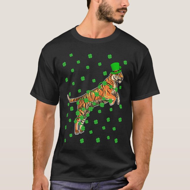 Irish Shamrock Leprechaun Liger St Patrick's Day T-Shirt (Front)