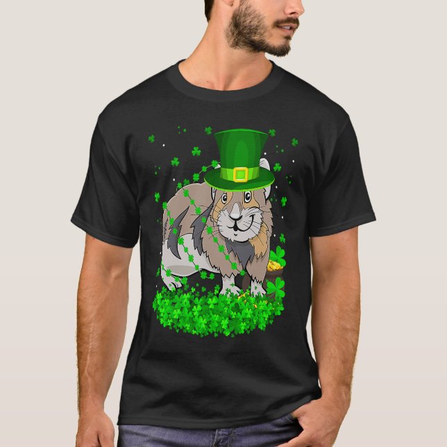 Irish Shamrock Leprechaun Pika St Patrick's Day T-Shirt (Front)