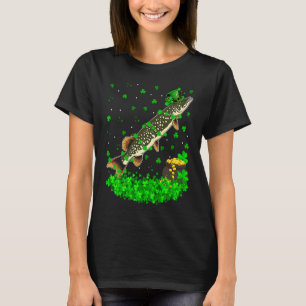 Irish Shamrock Leprechaun Pike Fish St Patrick's D T-Shirt
