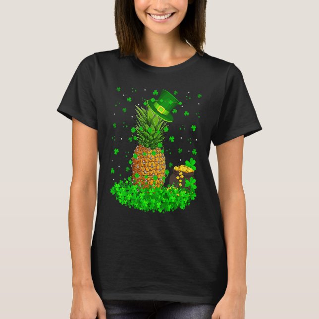 Irish Shamrock Leprechaun Pineapple St Patrick's D T-Shirt (Front)