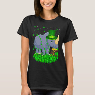 Irish Shamrock Leprechaun Rhino St Patrick's Day T-Shirt