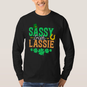 Irish Shamrock Leprechaun Sassy Lassie St. Patrick T-Shirt