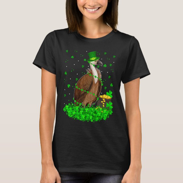 Irish Shamrock Leprechaun Vulture Bird St Patrick' T-Shirt (Front)