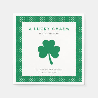 Irish Shamrock Lucky Charm Baby Shower Napkin
