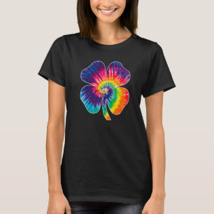 Irish Shamrock Lucky Tie Dye Four leaf C Patrick's T-Shirt