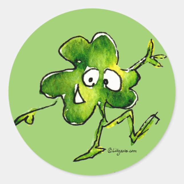 Irish Shamrock n Roll 01 Cartoon Sticker (Front)