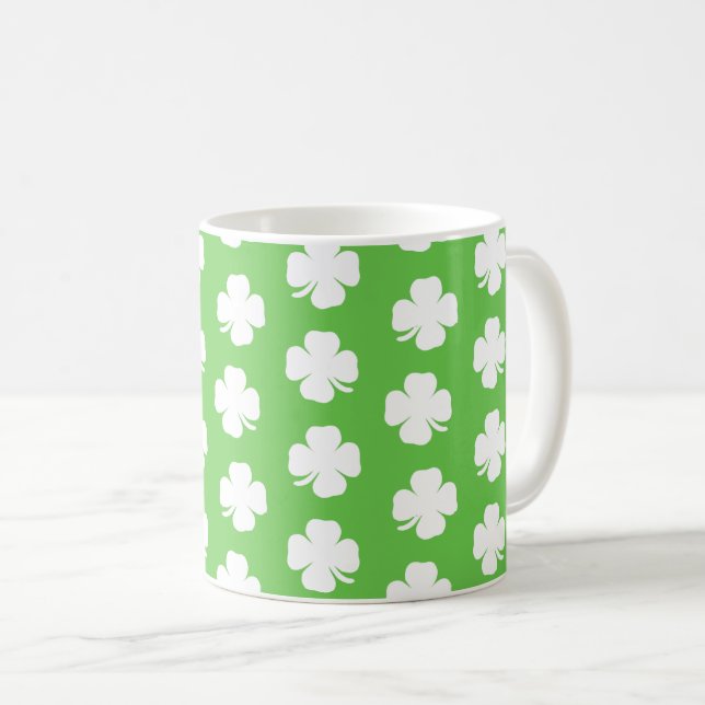 Irish Shamrock Pattern 1 Happy St Patrick Mug (Front Right)