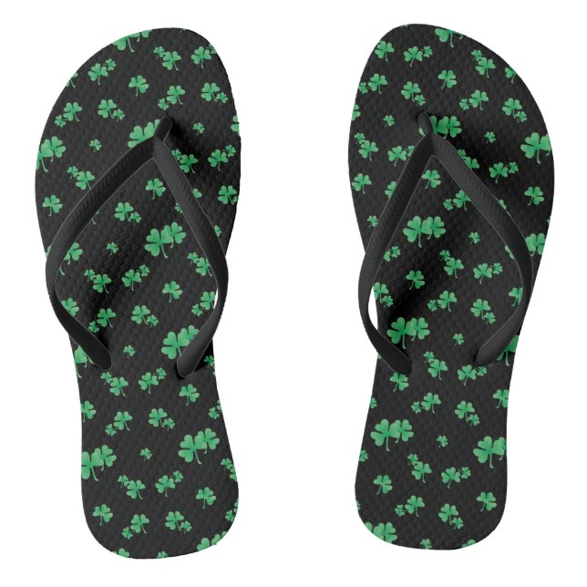 Irish Shamrock Pattern Flip Flops (Footbed)