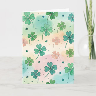 Irish Shamrock pattern note card 