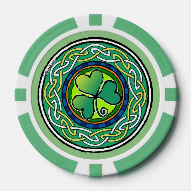 Irish shamrock poker chips (Front)