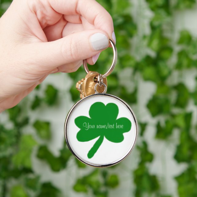 Irish Shamrock Premium Large Keychain Customise It (Hand)