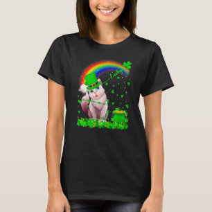 Irish Shamrock Rainbow Lucky Balinese Cat St Patri T-Shirt