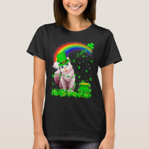 Irish Shamrock Rainbow Lucky Balinese Cat St Patri T-Shirt