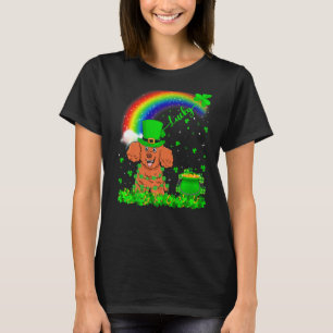 Irish Shamrock Rainbow Lucky Toy Poodle Dog St Pat T-Shirt