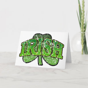 Irish Shamrock Retro Greeting Card
