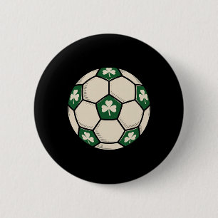 Irish Shamrock Soccer Ll Patrick Design 6 Cm Round Badge