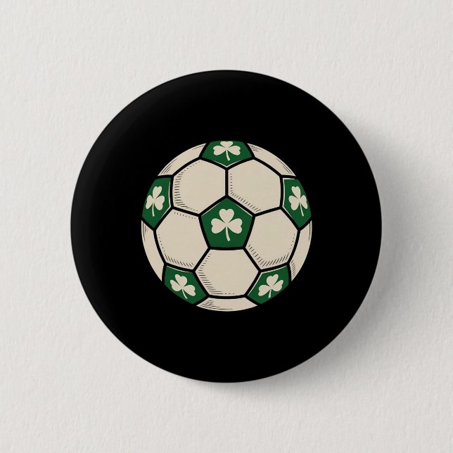 Irish Shamrock Soccer Ll Patrick Design  6 Cm Round Badge (Front)