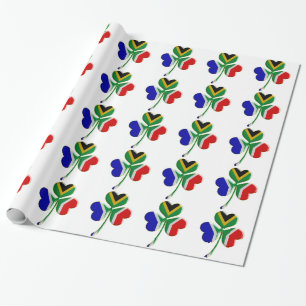 Irish Shamrock /South African Flag Wrapping Paper