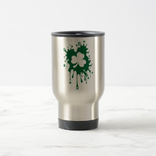 Irish Shamrock Splat ! Travel Mug
