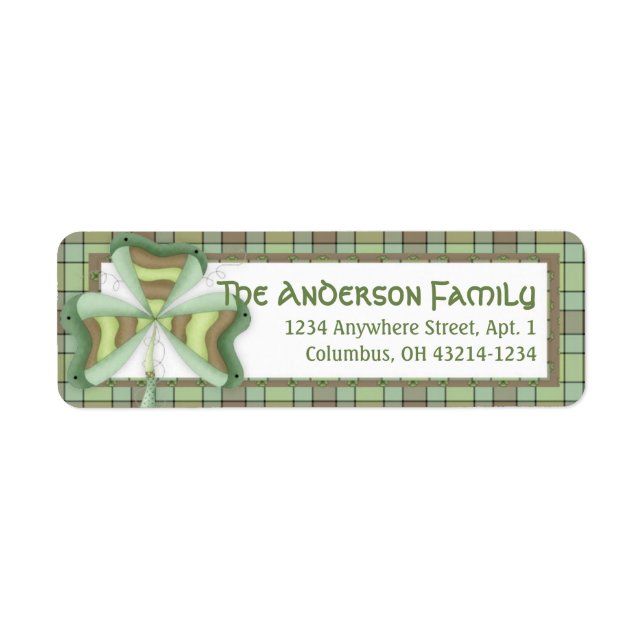 Irish Shamrock St. Patrick's Address Label 2 (Front)