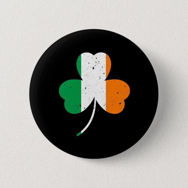 Irish Shamrock St Patrick's Day 6 Cm Round Badge (Front)