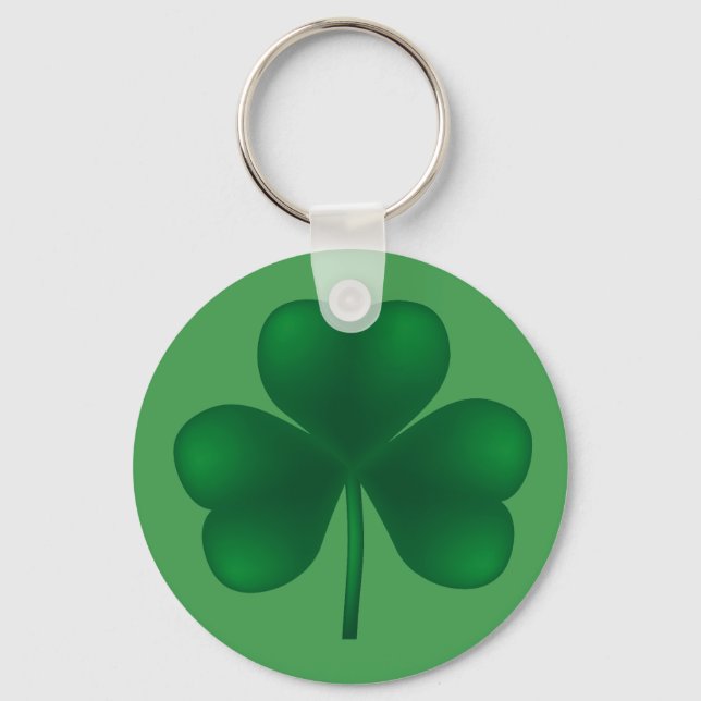 Irish Shamrock St Patricks Day Basic Keychain (Front)