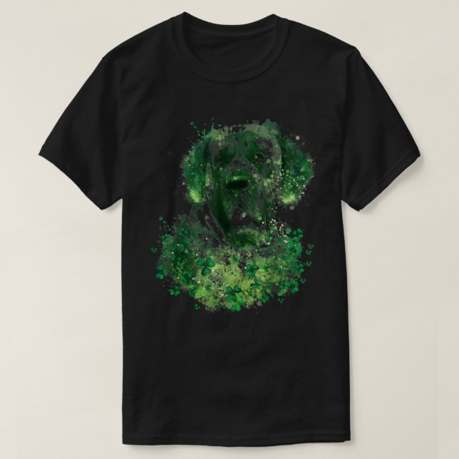 Irish Shamrock St Patrick's Day English Mastiff Co T-Shirt (Design Front)