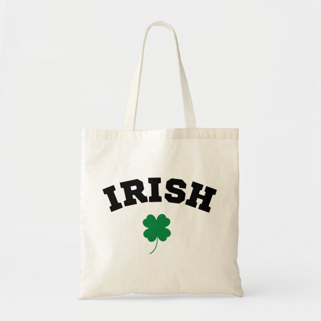 Irish  Shamrock St Patrick's Tote Bag (Front)