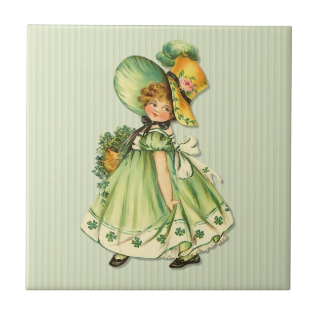Irish Shamrock Stroll Girl Tile (Front)