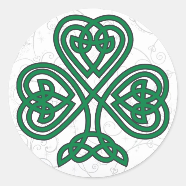 IRISH SHAMROCK SYMBOL CLASSIC ROUND STICKER (Front)