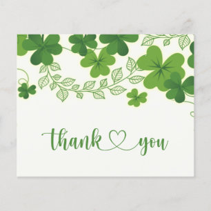 Irish Shamrock Thank You card