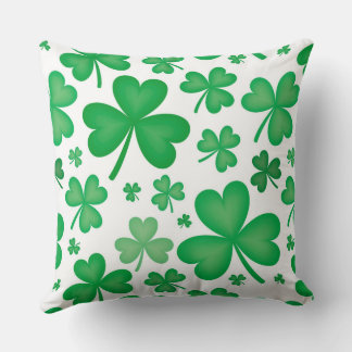 Irish Shamrock Throw Pillow