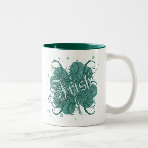 Irish Shamrock Two-Tone Coffee Mug
