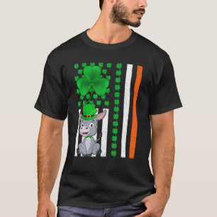 Irish Shamrock Vintage American Flag Mule St Patri T-Shirt