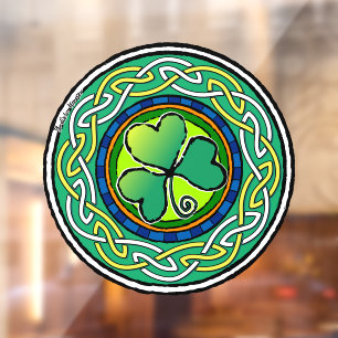 Irish shamrock window cling