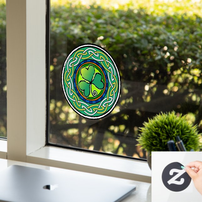 Irish shamrock window cling (Office)