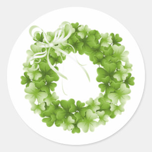 Irish Shamrock wreath St. Patrick's Day sticker
