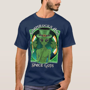 Irish Shamrocks and Space Gods St Patricks Day Luc T-Shirt