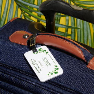 Irish Shamrocks Business Card Luggage Tag