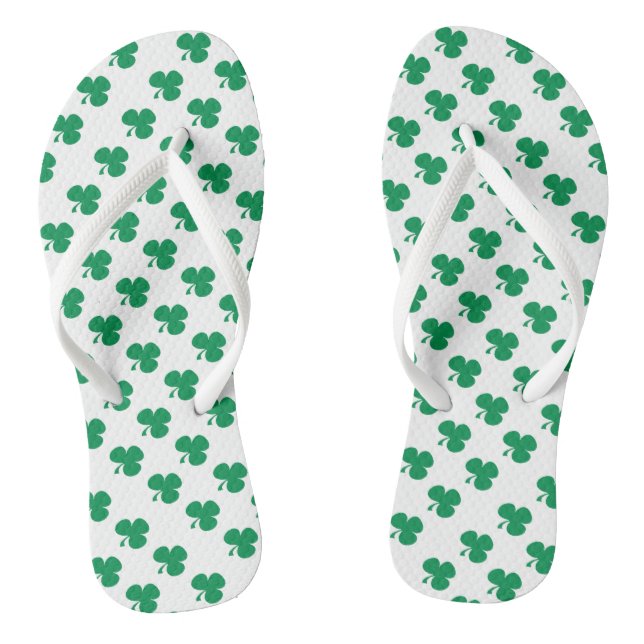 Irish Shamrocks Clovers Flip Flops (Footbed)