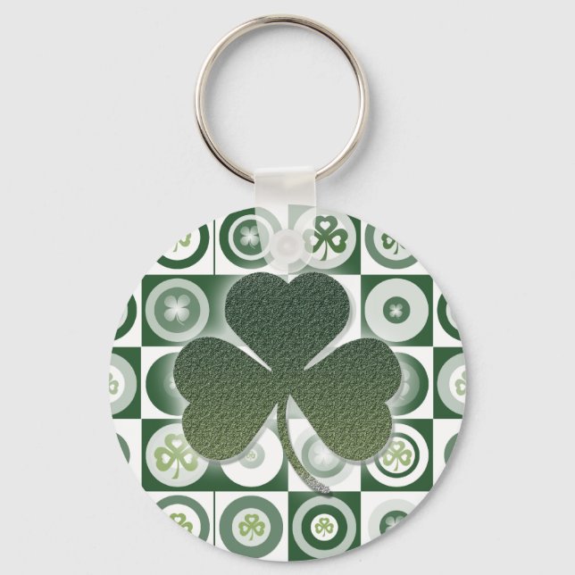 Irish shamrocks keychains & keyrings (Front)