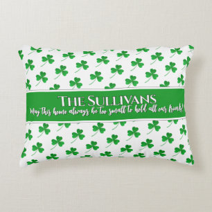 Irish shamrocks pattern personalised cosy home decorative cushion
