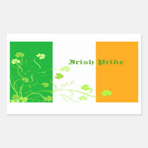 Irish shamrocks rectangular sticker