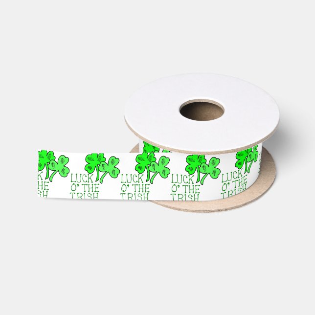 Irish Shamrocks Satin Ribbon (Spool)