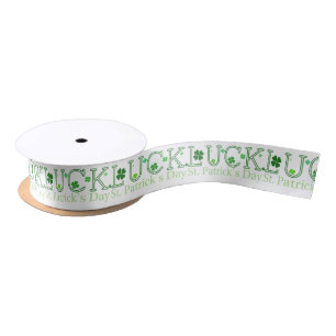Irish Shamrocks Satin Ribbon