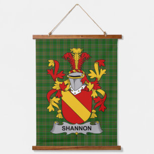 Irish Shannon Coat of Arms Family Crest Hanging Tapestry