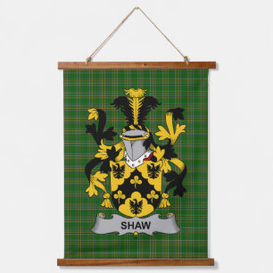 Irish Shaw Coat of Arms Family Crest Hanging Tapestry